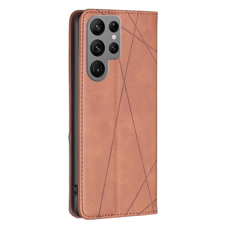 For Samsung Galaxy S23 Ultra 5G Prismatic Invisible Magnetic Leather Phone Case