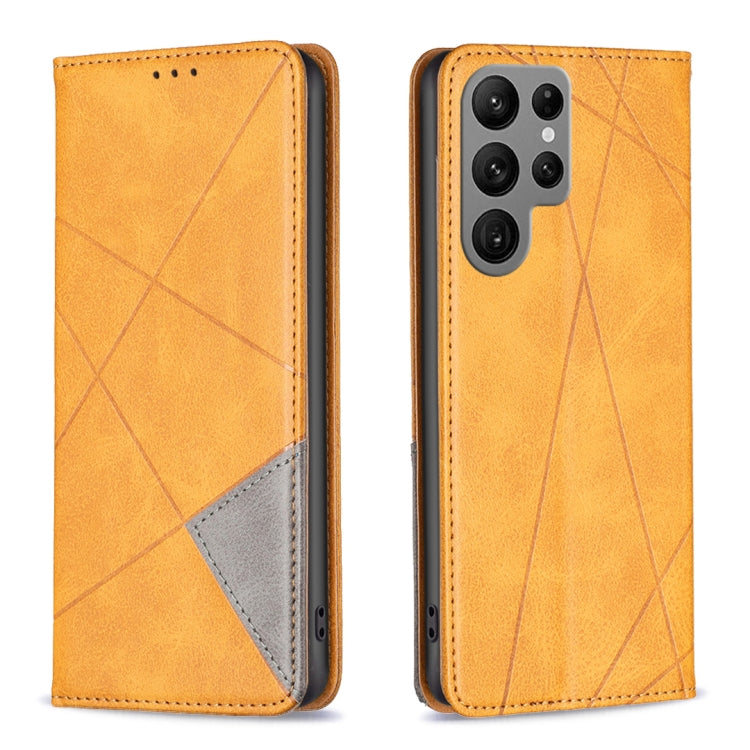 For Samsung Galaxy S23 Ultra 5G Prismatic Invisible Magnetic Leather Phone Case