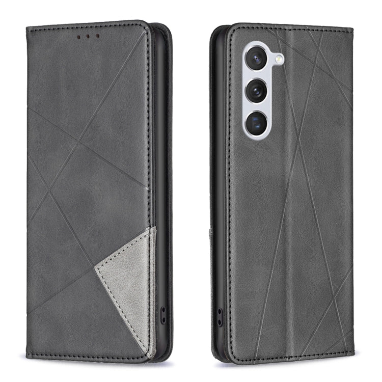 For Samsung Galaxy S23 5G Prismatic Invisible Magnetic Leather Phone Case