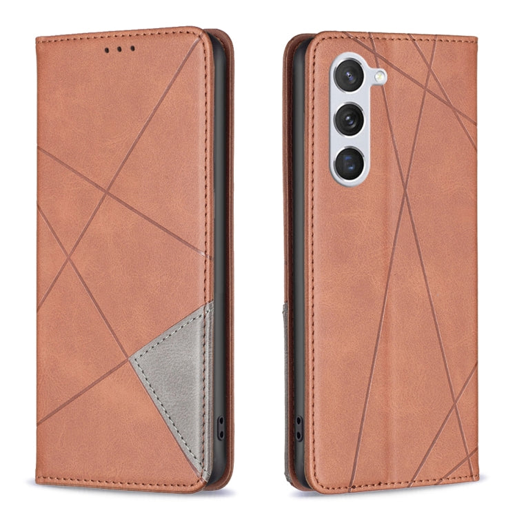 For Samsung Galaxy S23 5G Prismatic Invisible Magnetic Leather Phone Case