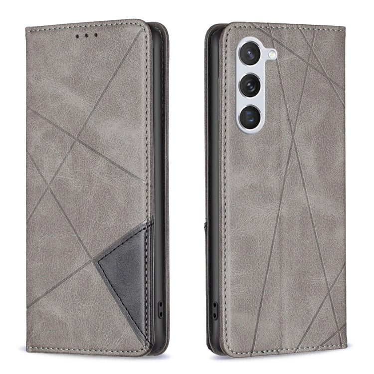 For Samsung Galaxy S23 5G Prismatic Invisible Magnetic Leather Phone Case