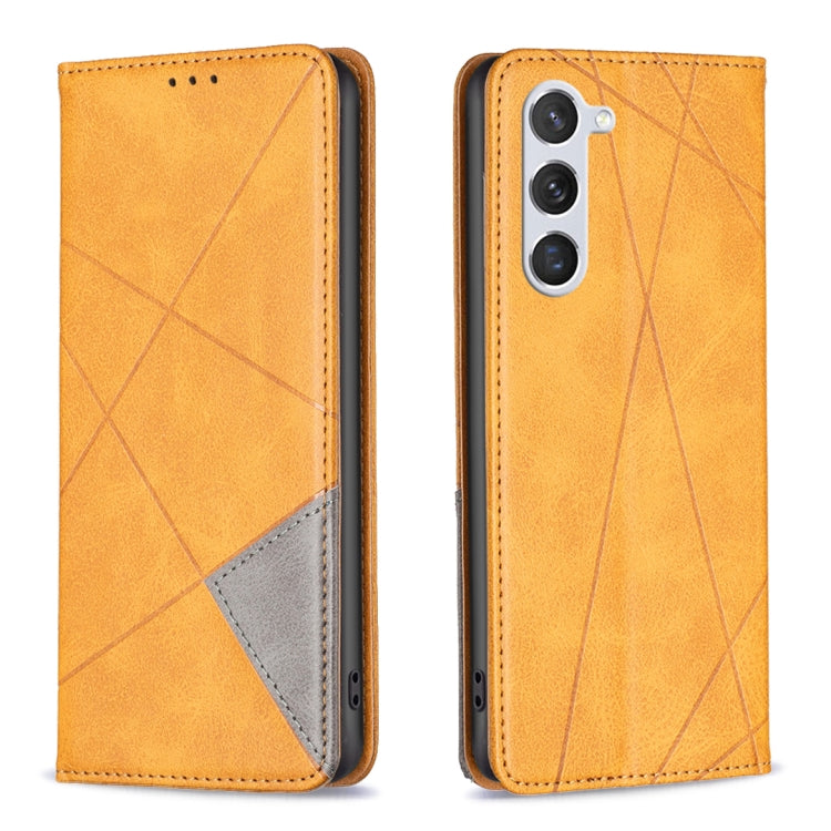 For Samsung Galaxy S23 5G Prismatic Invisible Magnetic Leather Phone Case