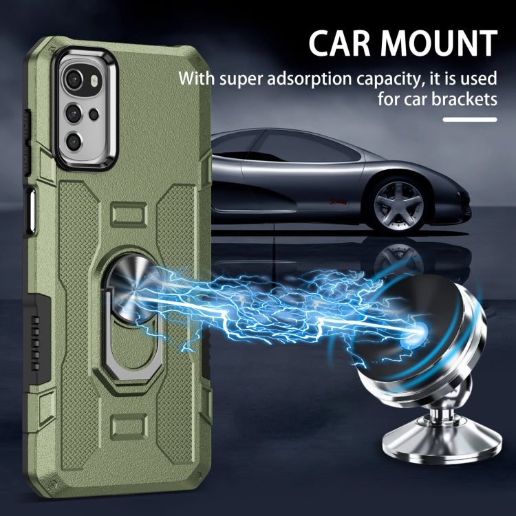 For Motorola Moto G22 Ring Holder Armor Hybrid Phone Case