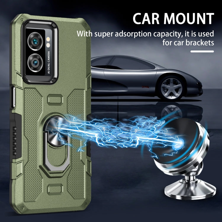 For OPPO A57 5G Ring Holder Armor Hybrid Phone Case