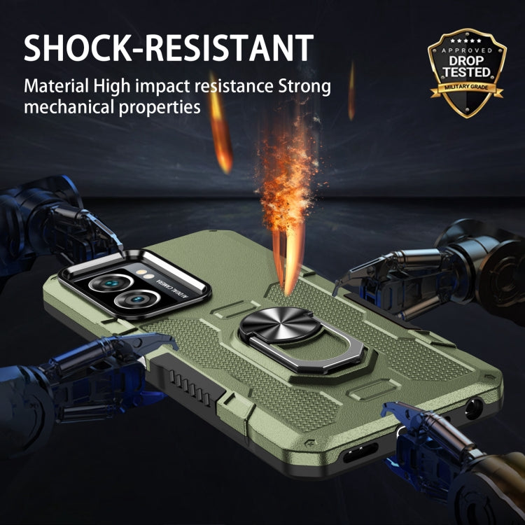 For OPPO A57 5G Ring Holder Armor Hybrid Phone Case