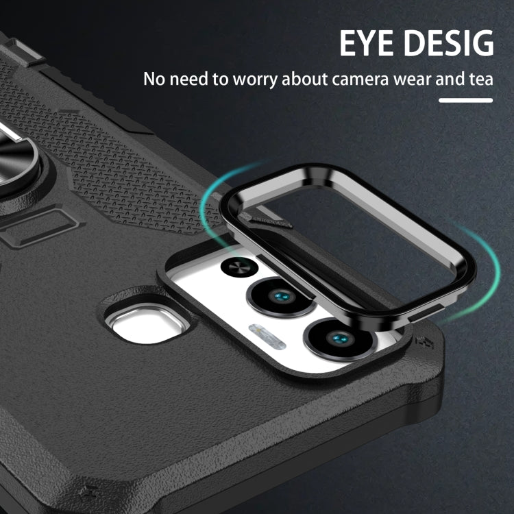 For Infinix Hot 12 Play Ring Holder Armor Hybrid Phone Case