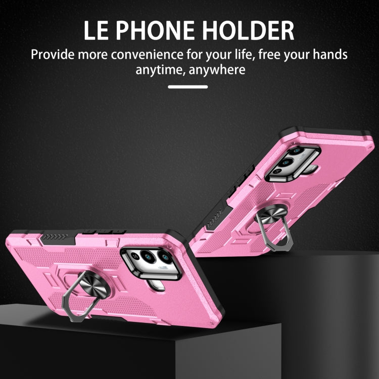 For Infinix Hot 12 Play Ring Holder Armor Hybrid Phone Case