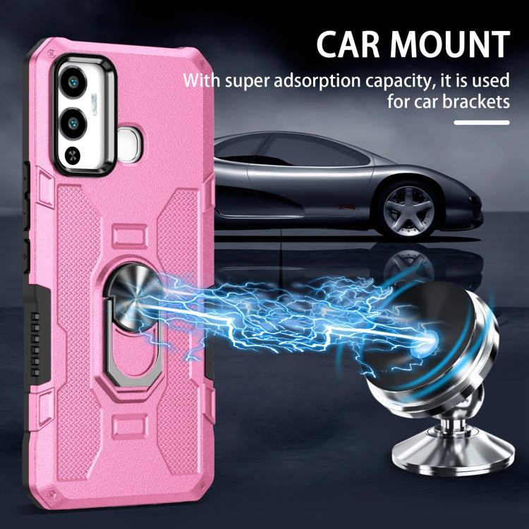 For Infinix Hot 12 Play Ring Holder Armor Hybrid Phone Case