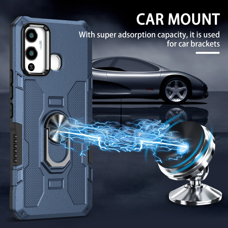 For Infinix Hot 12 Play Ring Holder Armor Hybrid Phone Case