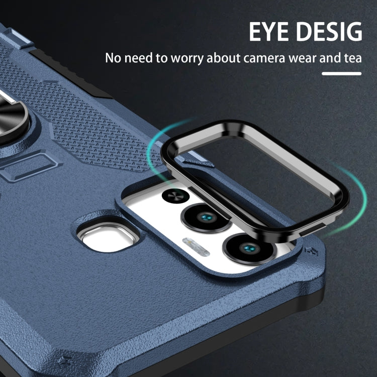 For Infinix Hot 12 Play Ring Holder Armor Hybrid Phone Case