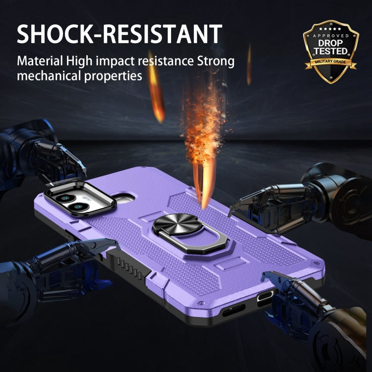 For Infinix Hot 12 Play Ring Holder Armor Hybrid Phone Case