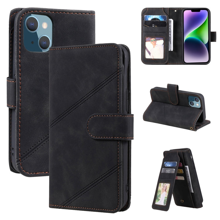 For iPhone 14 Skin Feel Multi-card Wallet Leather Phone Case