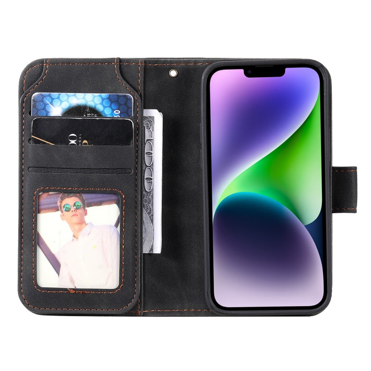 For iPhone 14 Skin Feel Multi-card Wallet Leather Phone Case