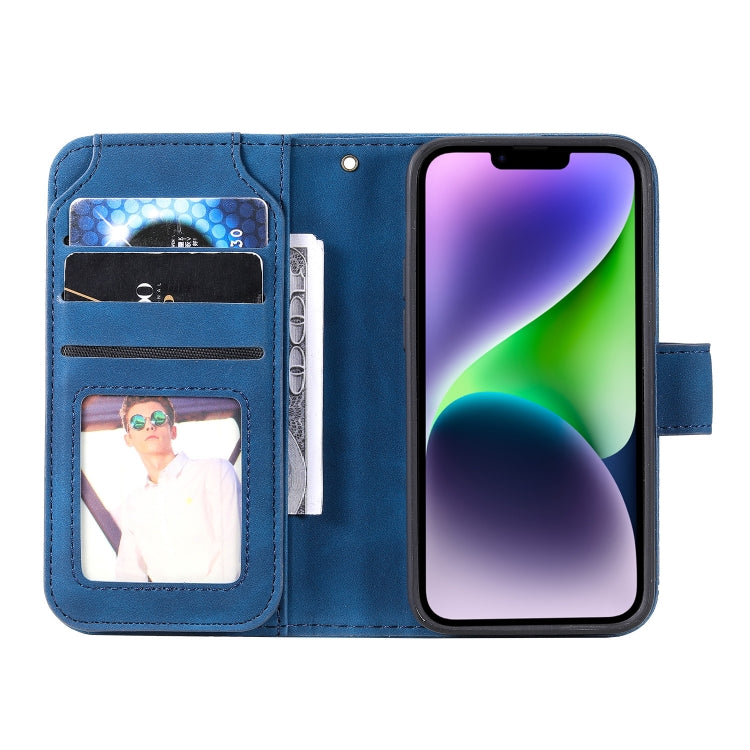For iPhone 14 Skin Feel Multi-card Wallet Leather Phone Case