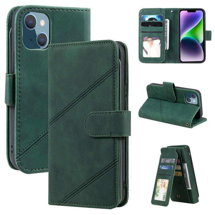 For iPhone 14 Skin Feel Multi-card Wallet Leather Phone Case