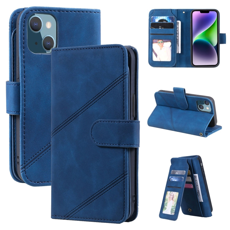 For iPhone 14 Plus Skin Feel Multi-card Wallet Leather Phone Case