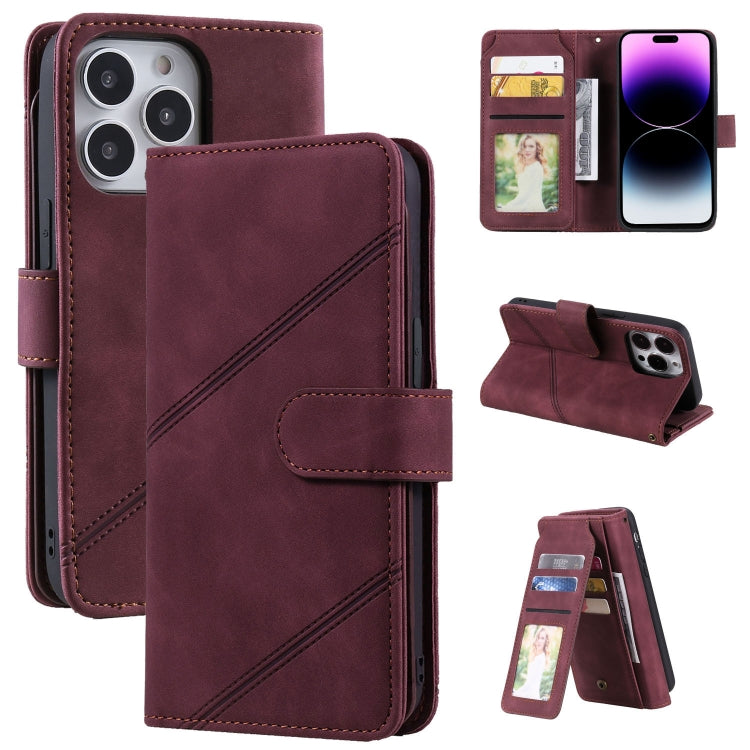 For iPhone 14 Pro Skin Feel Multi-card Wallet Leather Phone Case