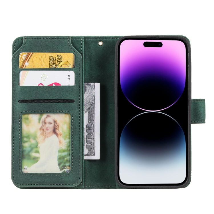 For iPhone 14 Pro Skin Feel Multi-card Wallet Leather Phone Case