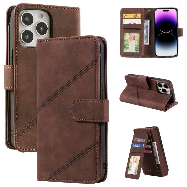 For iPhone 14 Pro Skin Feel Multi-card Wallet Leather Phone Case