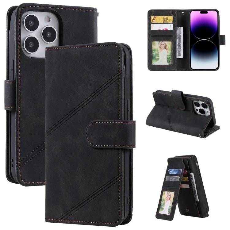 For iPhone 14 Pro Max Skin Feel Multi-card Wallet Leather Phone Case