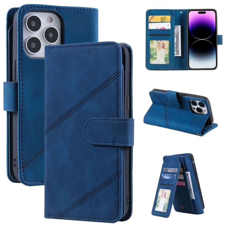 For iPhone 14 Pro Max Skin Feel Multi-card Wallet Leather Phone Case