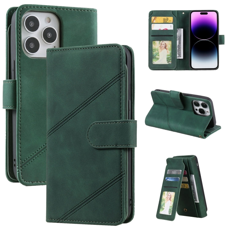 For iPhone 14 Pro Max Skin Feel Multi-card Wallet Leather Phone Case
