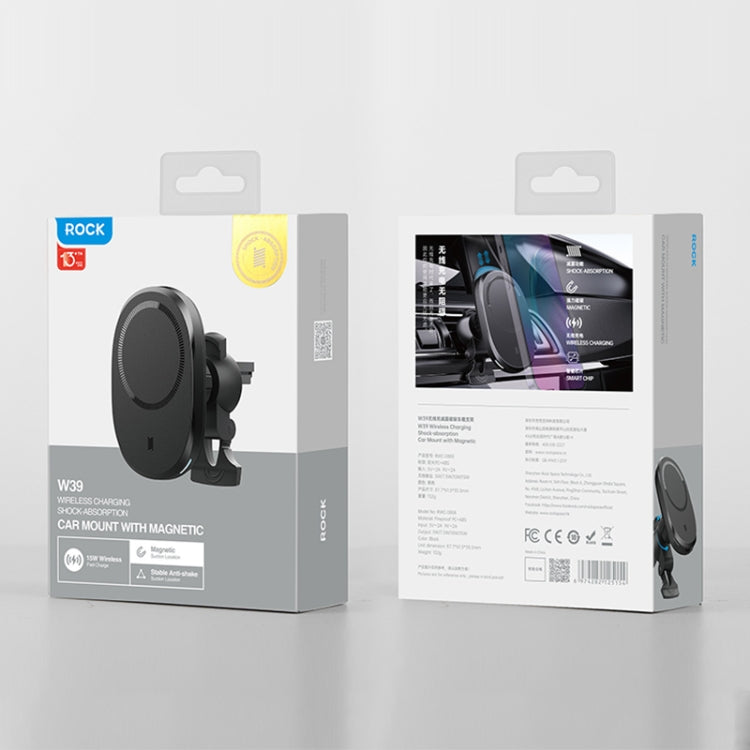 ROCK W39 Shock-absorption Magnetic Car Wireless Charging Holder(Black)