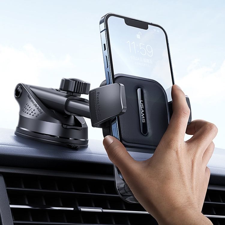 USAMS US-ZJ072 Car Center Console Retractable Transparent Holder(Black)