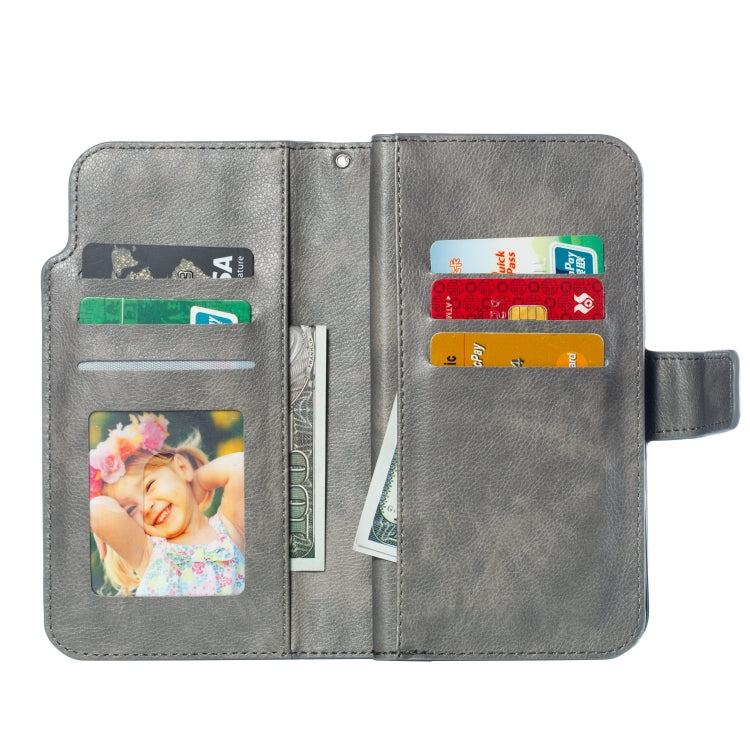 For iPhone 14 Pro Litchi Texture 9 Card Tri-Fold Wallets Leather Phone Case