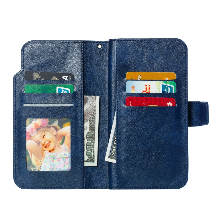 For iPhone 14 Pro Litchi Texture 9 Card Tri-Fold Wallets Leather Phone Case