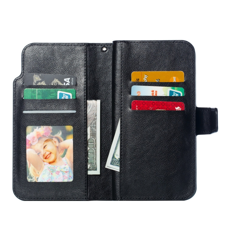 For iPhone 14 Pro Litchi Texture 9 Card Tri-Fold Wallets Leather Phone Case