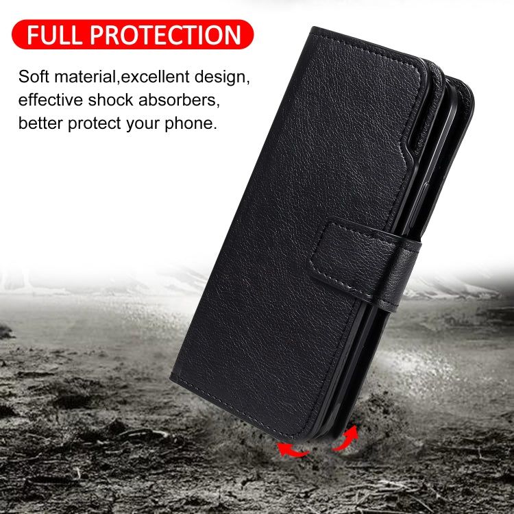 For iPhone 14 Pro Litchi Texture 9 Card Tri-Fold Wallets Leather Phone Case