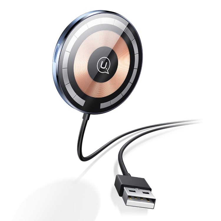 USAMS US-CD164 Ultra-slim Magnetic Car Wireless Charger with Cable(Transparent)