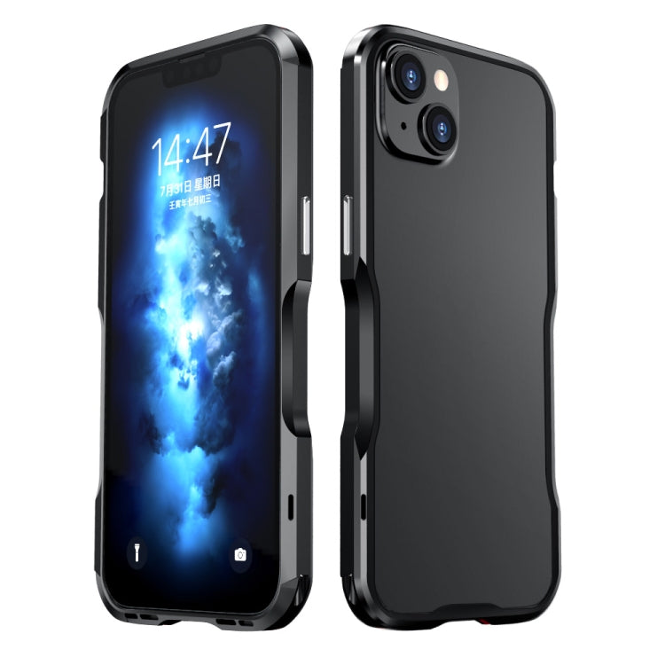 For iPhone 14 Plus Sharp Edge Magnetic Shockproof Metal Frame Phone Case