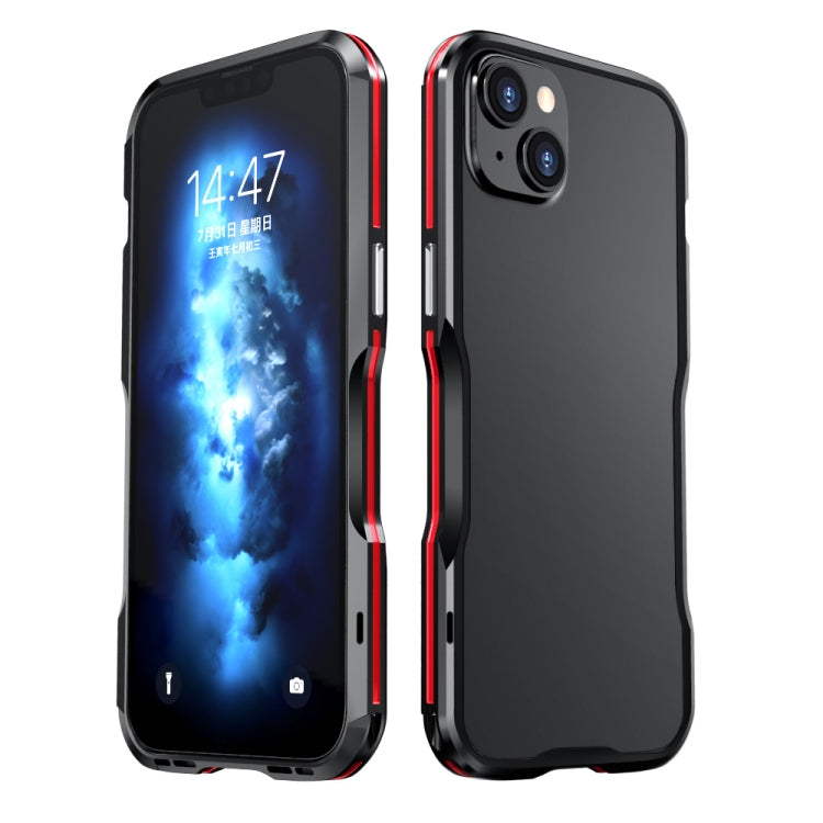 For iPhone 14 Plus Sharp Edge Magnetic Shockproof Metal Frame Phone Case
