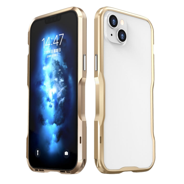 For iPhone 14 Plus Sharp Edge Magnetic Shockproof Metal Frame Phone Case