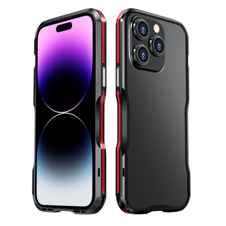 For iPhone 14 Pro Sharp Edge Magnetic Shockproof Metal Frame Phone Case