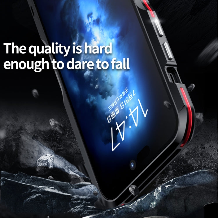 For iPhone 14 Pro Sharp Edge Magnetic Shockproof Metal Frame Phone Case
