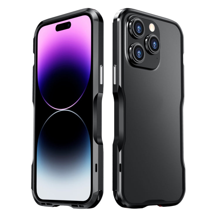 For iPhone 14 Pro Max Sharp Edge Magnetic Shockproof Metal Frame Phone Case
