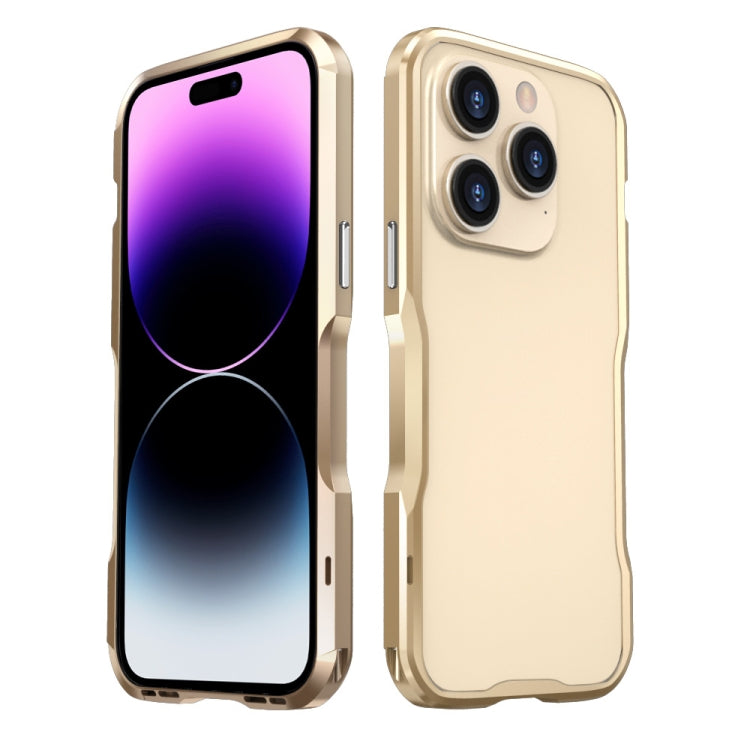 For iPhone 14 Pro Max Sharp Edge Magnetic Shockproof Metal Frame Phone Case