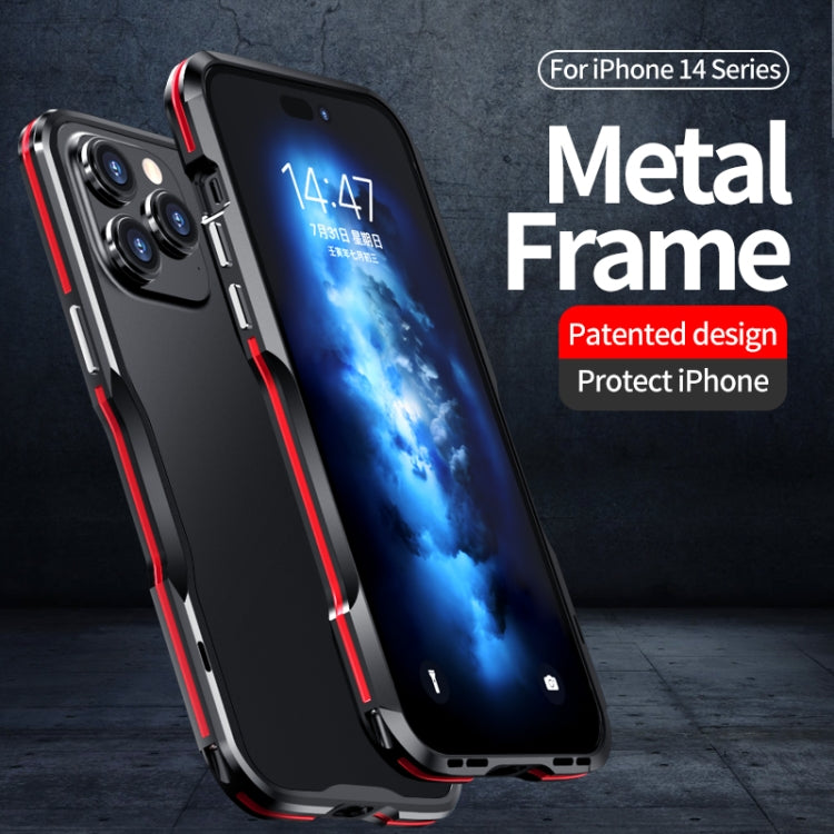 For iPhone 14 Pro Max Sharp Edge Magnetic Shockproof Metal Frame Phone Case