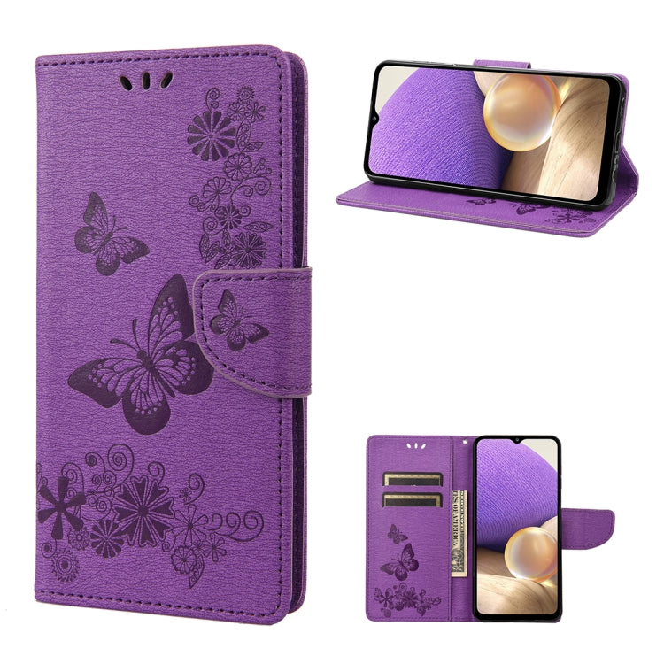 For Samsung Galaxy A23e / A23s Butterfly Embossed Horizontal Flip Leather Phone Case