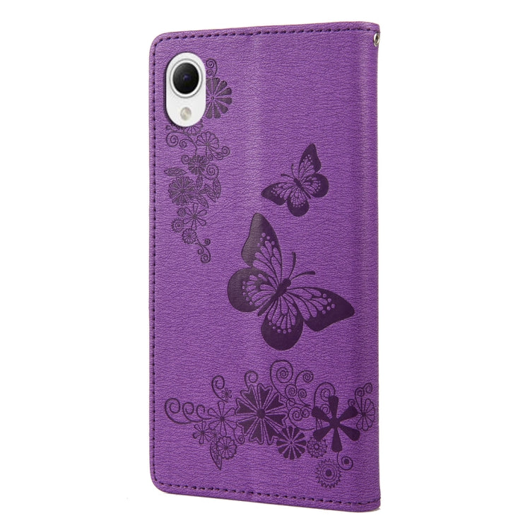For Samsung Galaxy A23e / A23s Butterfly Embossed Horizontal Flip Leather Phone Case