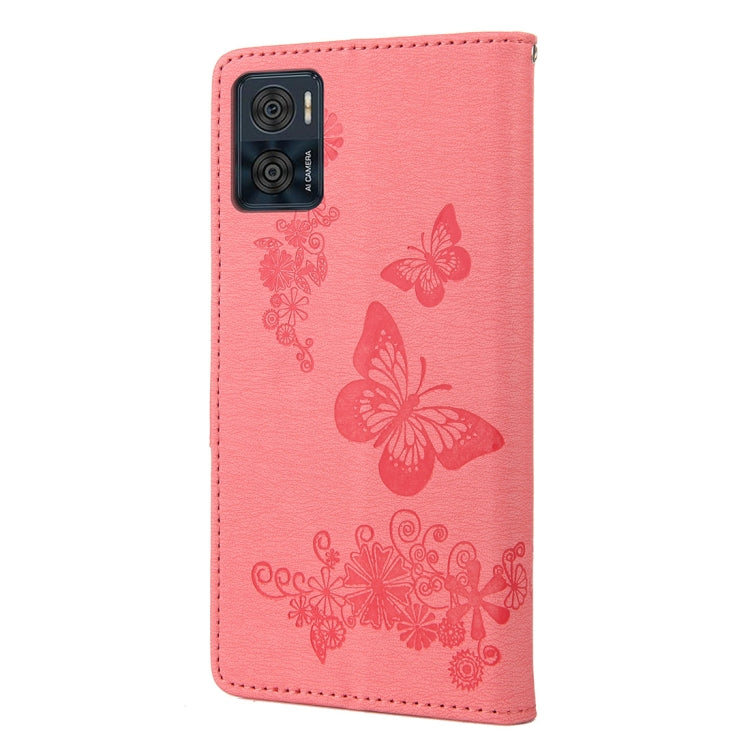 For Motorola Moto E22 / E22i Butterfly Embossed Horizontal Flip Leather Phone Case