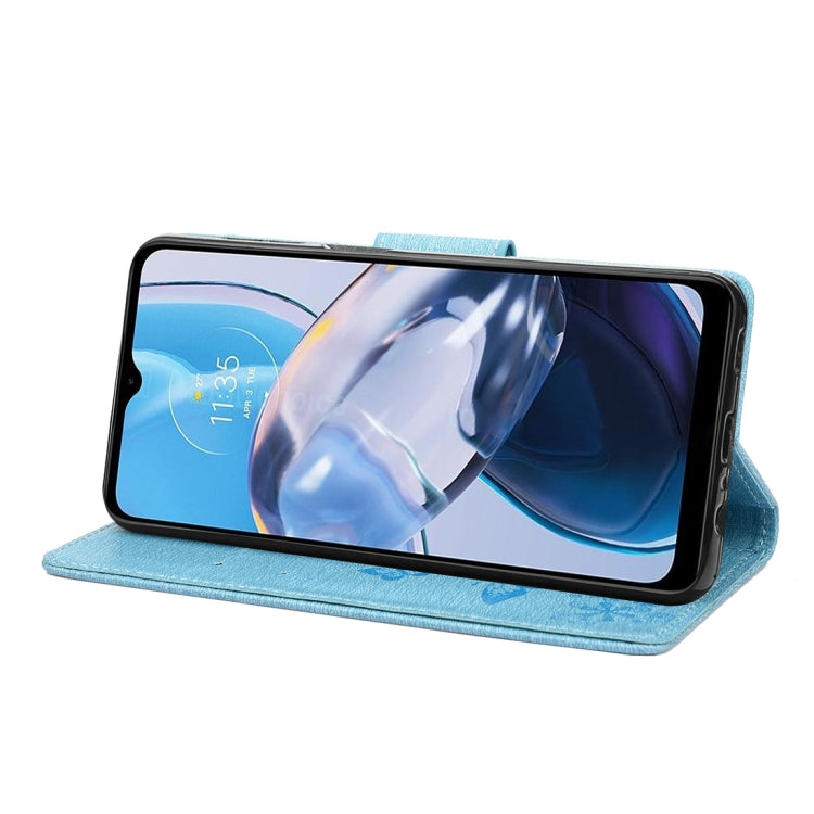 For Motorola Moto E22 / E22i Butterfly Embossed Horizontal Flip Leather Phone Case