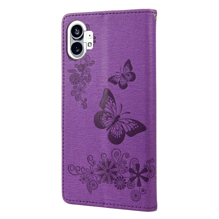 For Nothing Phone 1 Butterfly Embossed Horizontal Flip Leather Phone Case