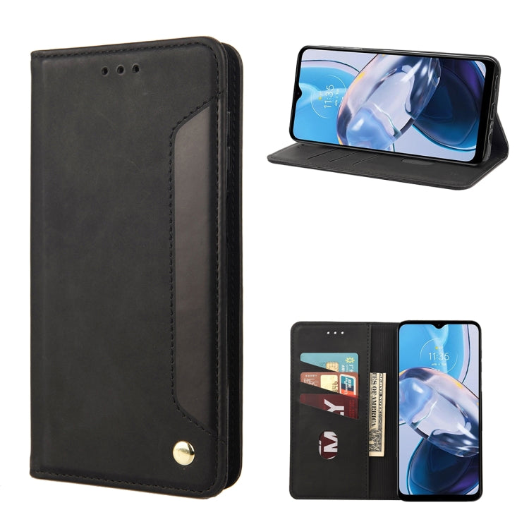 For Motorola Moto E22 / E22i Skin Feel Splicing Leather Phone Case