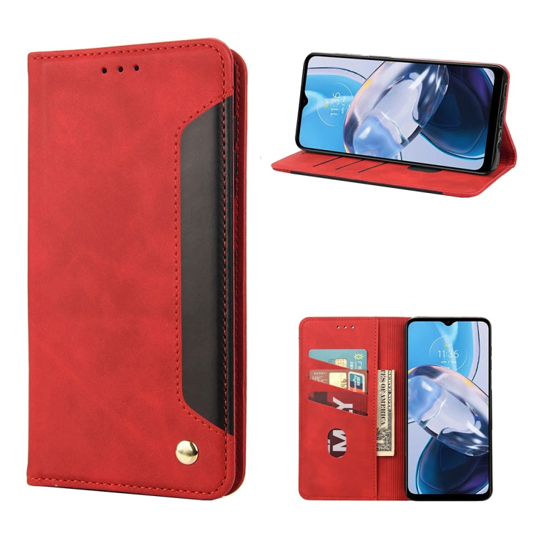 For Motorola Moto E22 / E22i Skin Feel Splicing Leather Phone Case