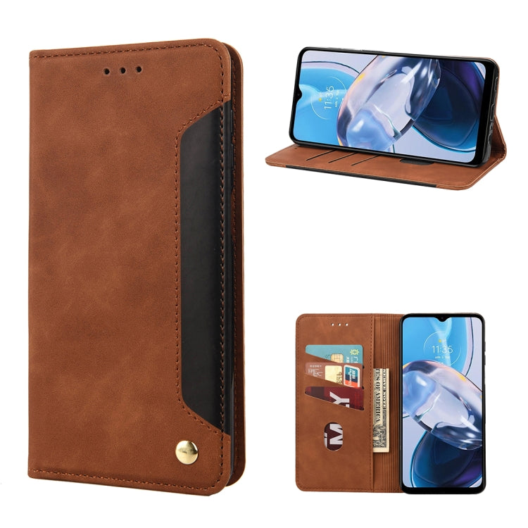 For Motorola Moto E22 / E22i Skin Feel Splicing Leather Phone Case
