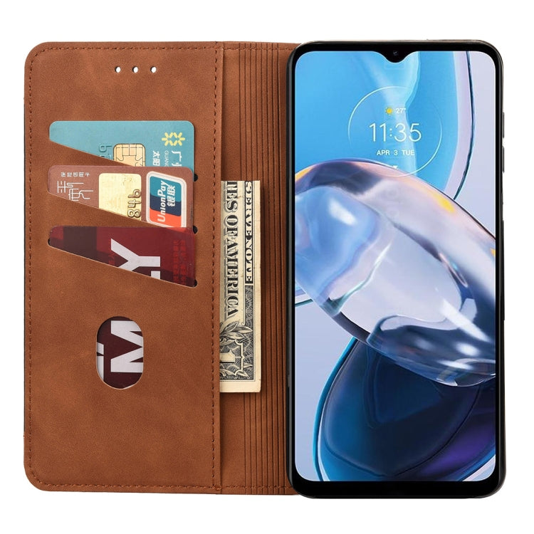 For Motorola Moto E22 / E22i Skin Feel Splicing Leather Phone Case